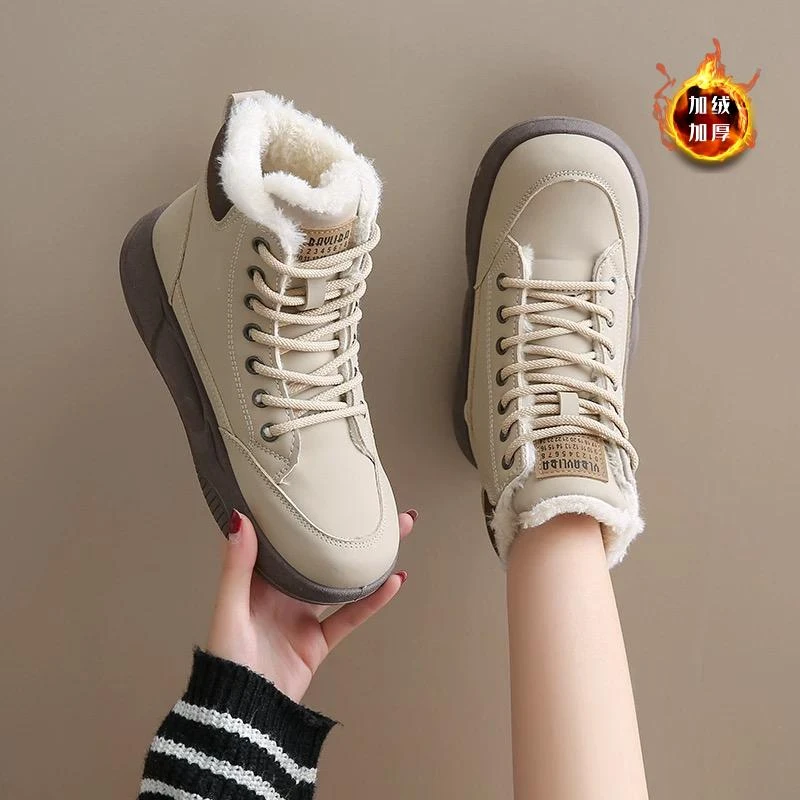 加绒高帮秋冬休闲时尚百搭厚底板鞋女鞋