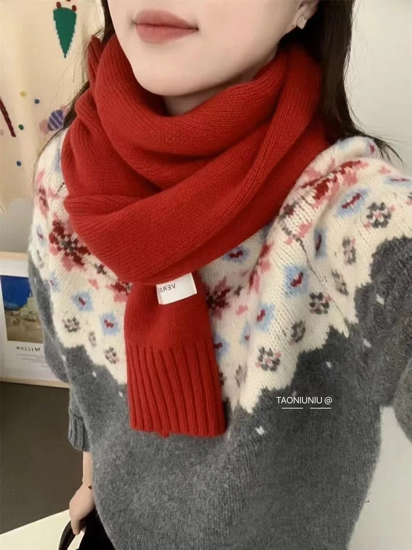 小个子提花费尔岛圣诞款新年款套头针织打底衫内搭毛衣