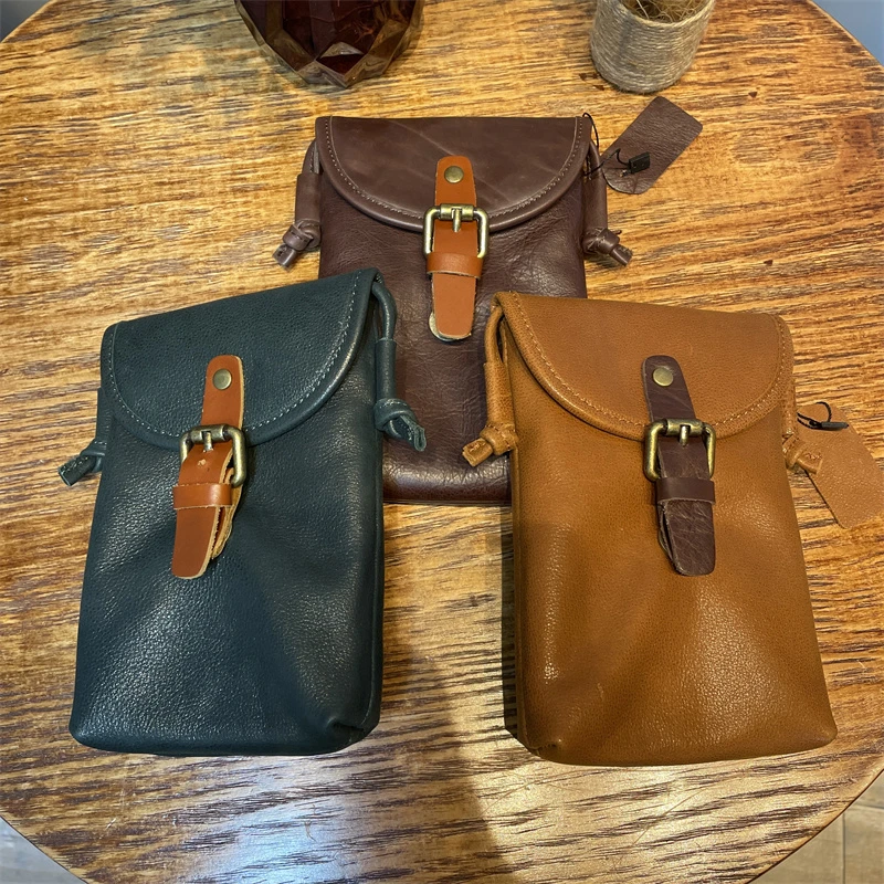 牛皮手机包复古真皮女士单肩牛皮手机包时尚999-9