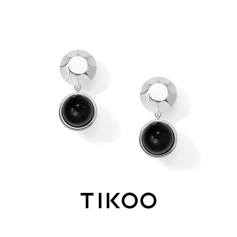 TIKOO 925银耳饰 钻面金属纯银耳钉新款女轻奢高级感耳饰