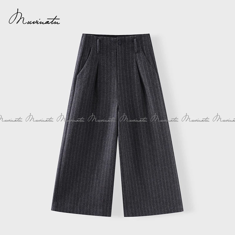 红人上新 复古条纹毛呢西装裤KZ871016