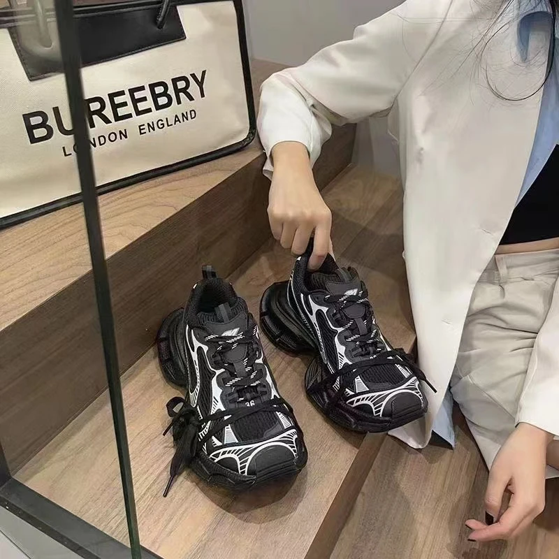 2024年3XL复古做旧脏脏款老爹鞋潮款走秀运动百搭休闲舒服好穿