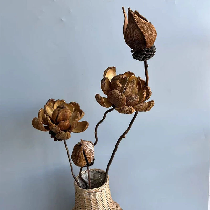 【花落谁家】植物手工花油画莲客厅插花油画莲样板间插花酒店插花