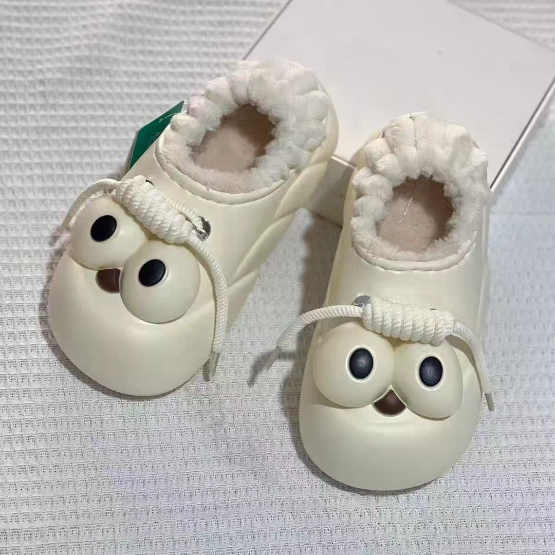117冬季女士卡通防水外穿棉拖鞋儿童棉鞋居家防滑亲子鞋厚底保暖