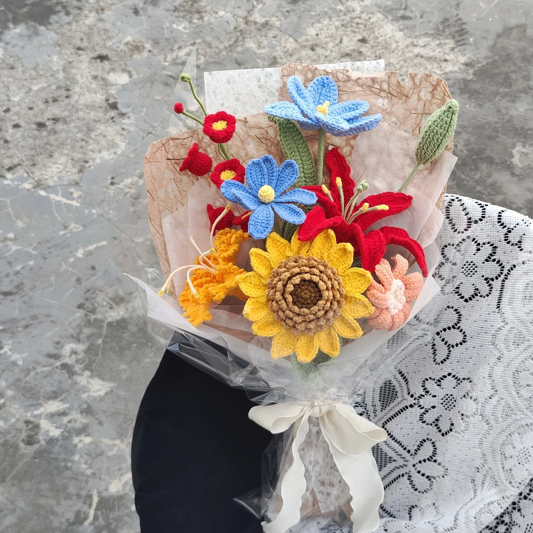 成品手工花毛线花永生花生日女朋友闺蜜老师毕业长辈浪漫可爱创意