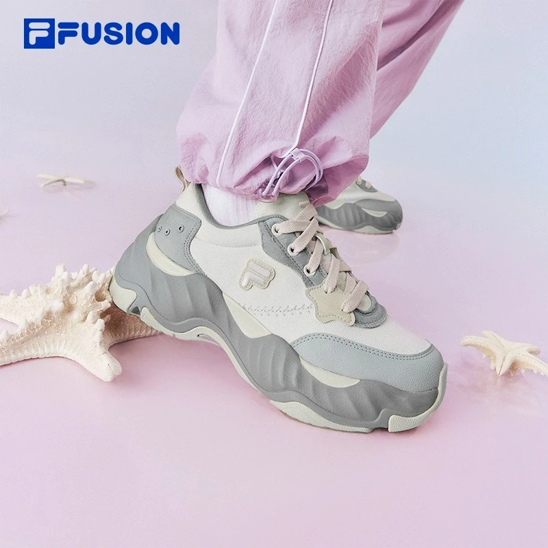 FILA FUSION斐乐潮牌女鞋海星2代厚底女帆布鞋松弛百搭轻便运动鞋