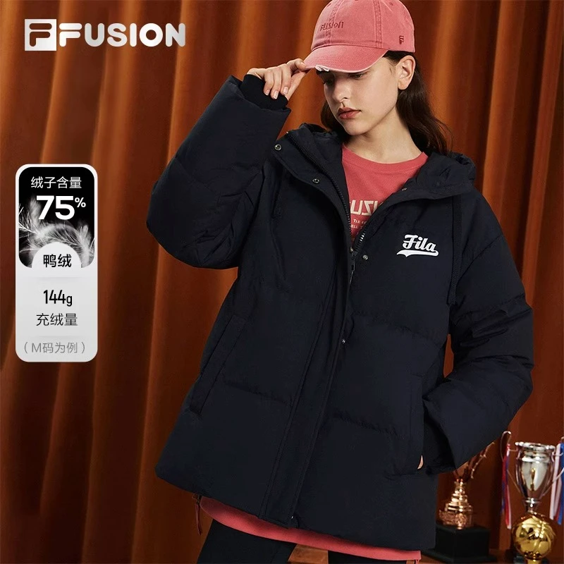 FILA/斐乐冬季加厚潮流时尚防风运动连帽女款宽松秋冬高能感