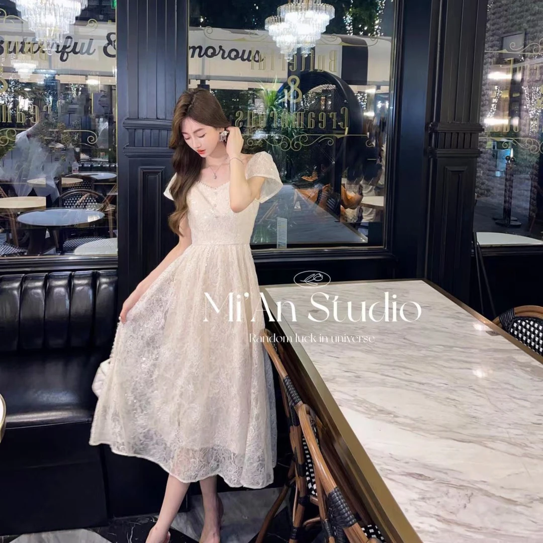 【邂逅玫瑰】春夏季收腰显瘦气质长裙温柔风初恋仙女裙iris874