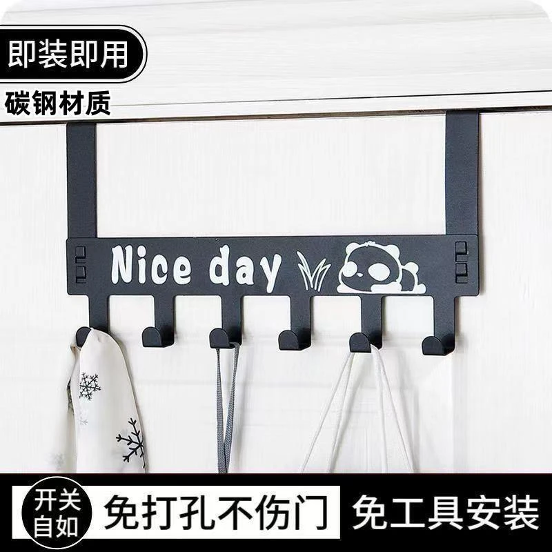 【新疆包邮】无痕门后挂钩家用免打孔卧室门上置物架创意连排挂衣架