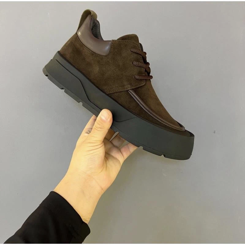 【有单有棉】冬季加绒保暖磨砂男鞋百搭一脚蹬新款休闲英伦商务男