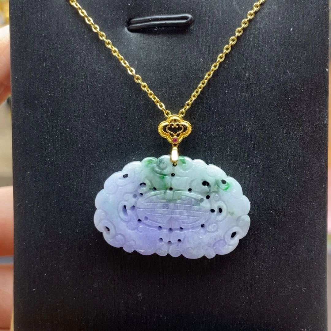 翡翠颈饰18K金镶嵌天然