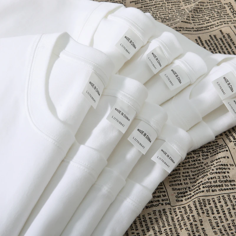 重磅纯色黑白T半袖宽松夏季百搭圆领大码短袖上衣