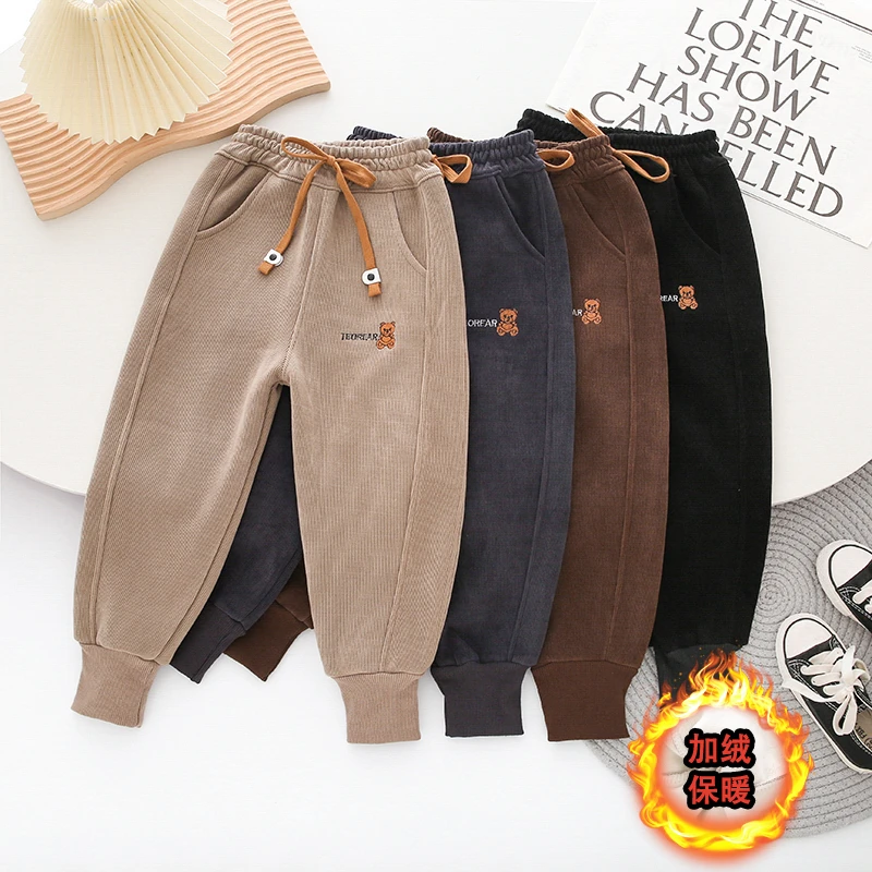 儿童卫裤童装休闲裤男童女童春秋裤新款中大童长裤秋冬加绒运动裤
