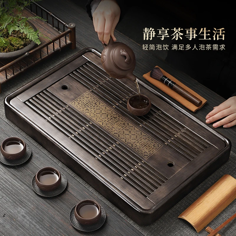 德胜艺新款高端排蓄两用实木茶盘家用小茶台茶具茶托盘茶台茶盘