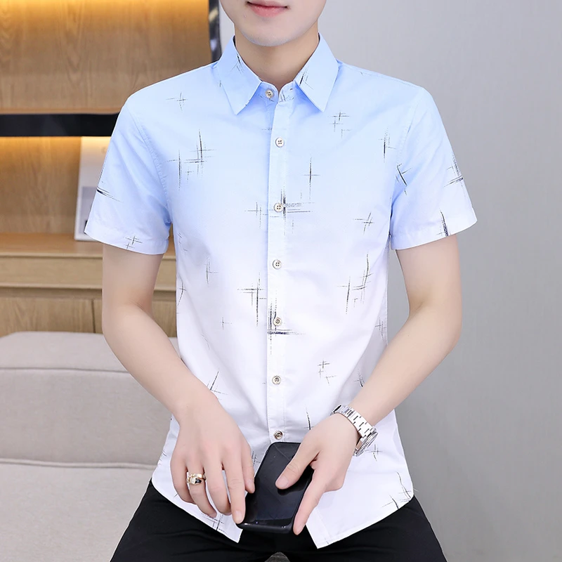 【夏季新款】夏季新款男士潮流时尚男装品质短袖衬衫百搭休闲衬衣