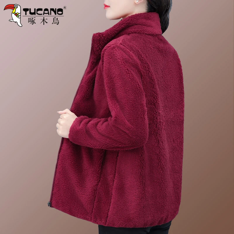 【官方】啄木鳥户外抓绒衣女摇粒绒外套秋冬季新款内胆加厚保暖开衫