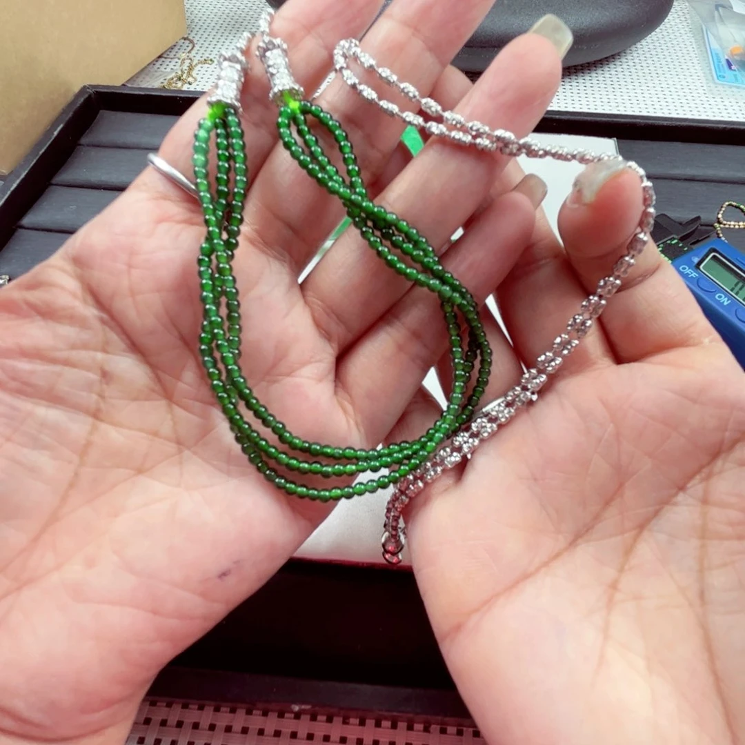 翡翠颈饰银S925镶嵌高端