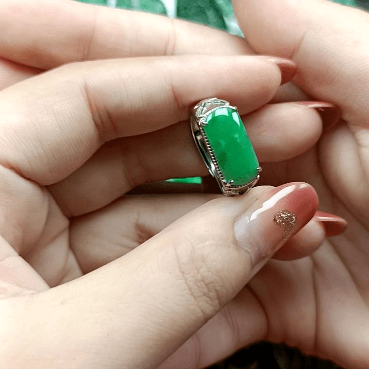 翡翠颈饰银S925镶嵌翡翠成品