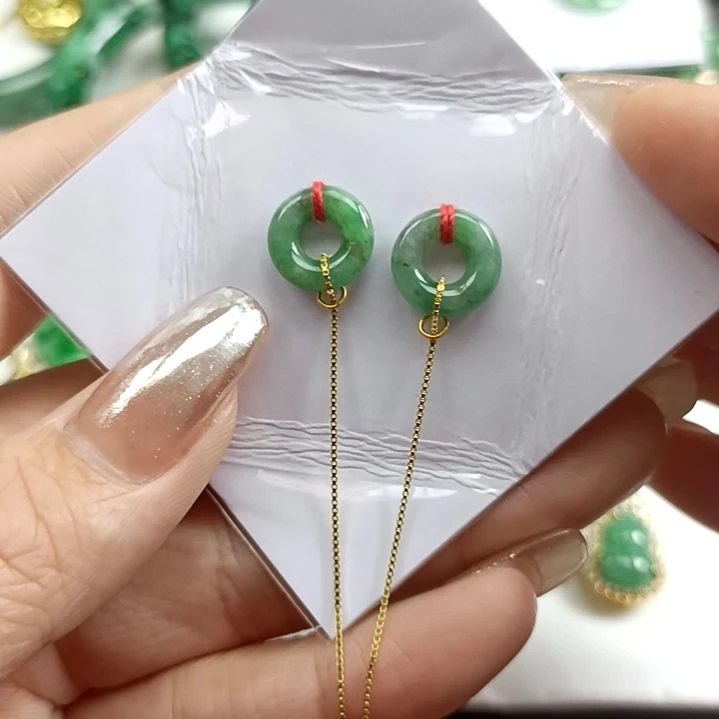 翡翠颈饰银S925镶嵌翡翠成品