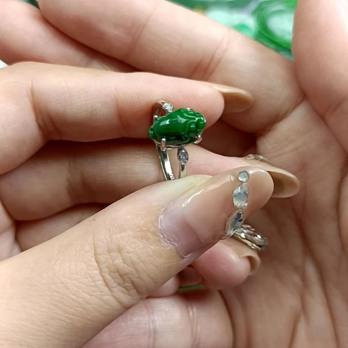 翡翠颈饰银S925镶嵌翡翠成品