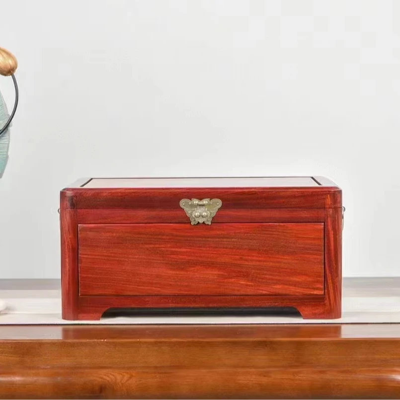 赞比亚紫檀木龙凤呈祥嫁妆箱结婚嫁妆彩礼箱高档红木工艺品