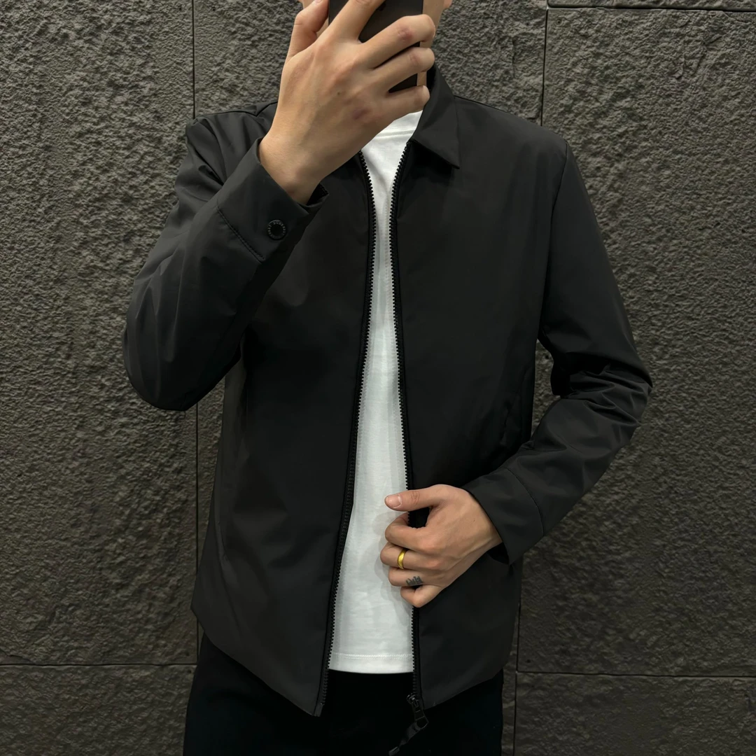 24025冬季新款时尚百搭简约休闲男外套夹克运动男士户外