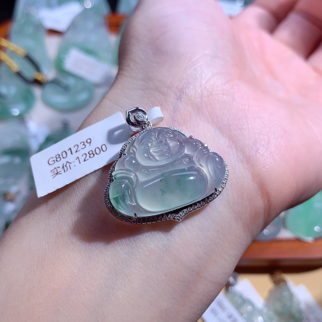 翡翠颈饰未镶嵌缅甸天然A货翡翠
