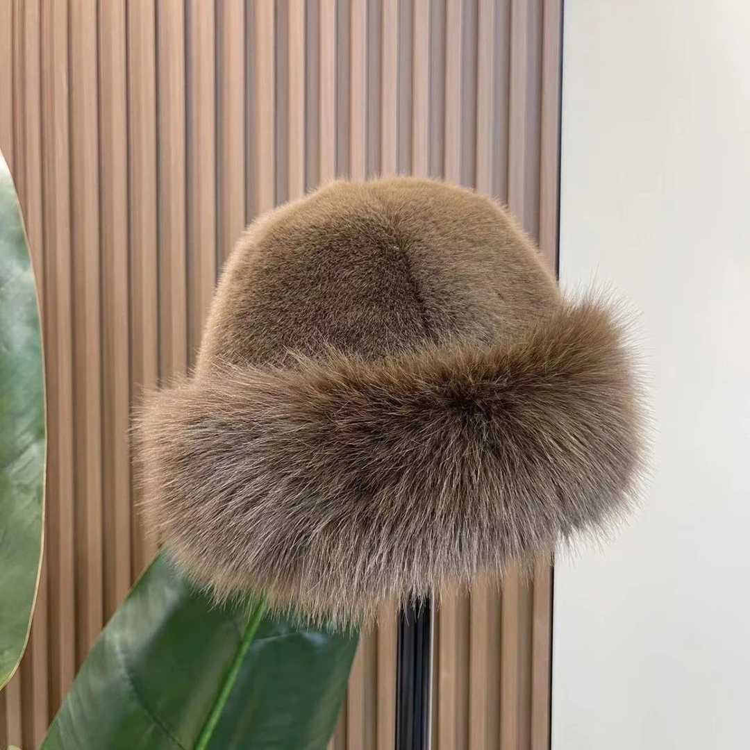 亏清毛毛帽子保暖仿皮冬季渔夫蒙古洋气时尚加厚百搭秋冬2024新款