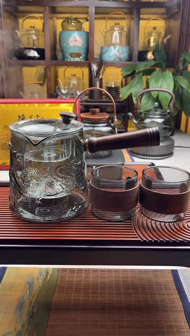 【闪购商品】高硼硅龙壶+两只木环主人杯