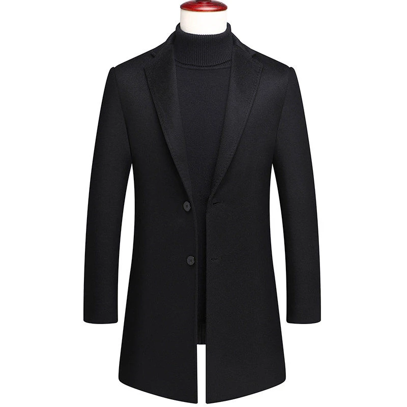 2023冬季新款100%羊毛大衣秋冬季男士羊毛呢大衣男款羊毛大衣呢子
