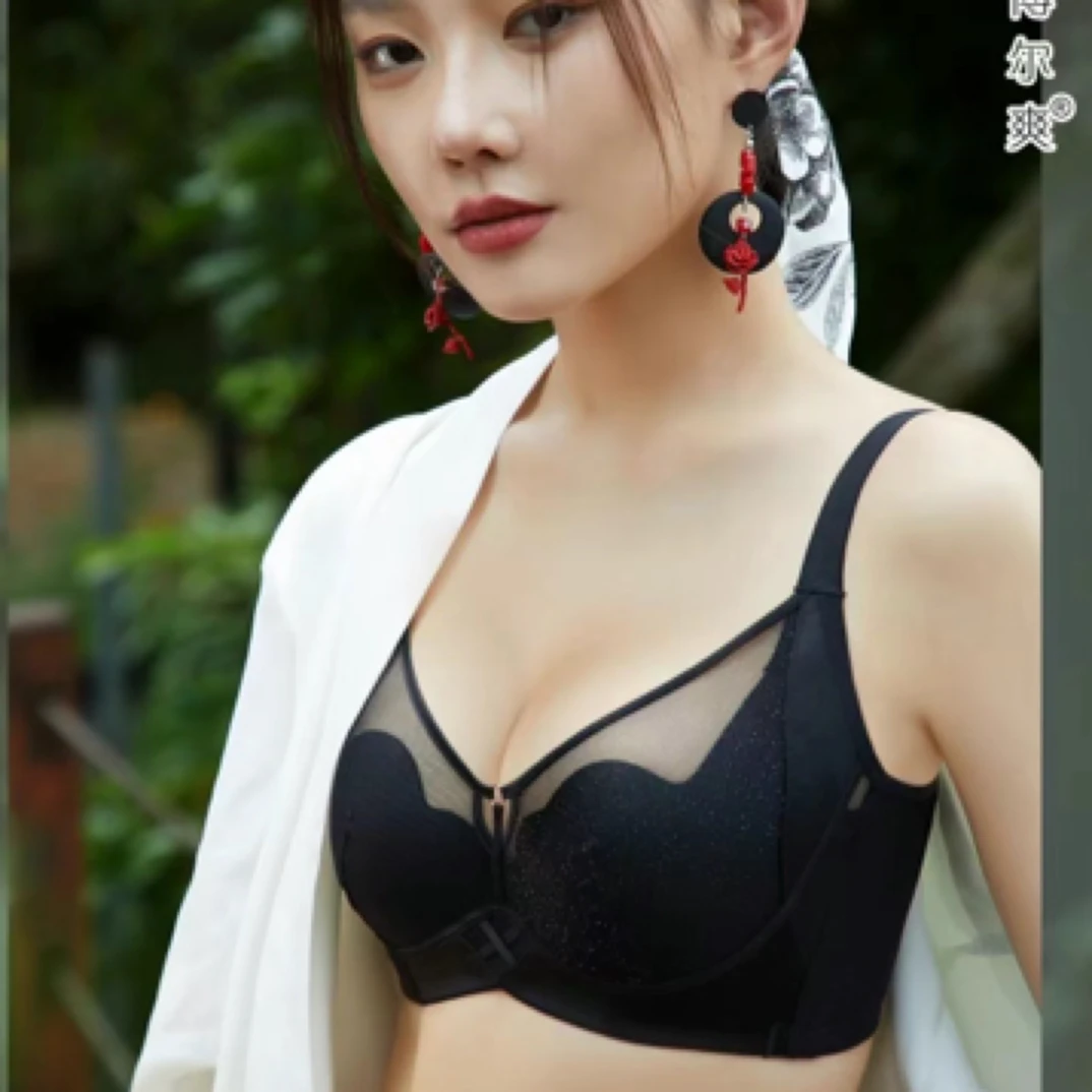 唯美银丝花瓣聚拢B杯薄款内衣套装3322