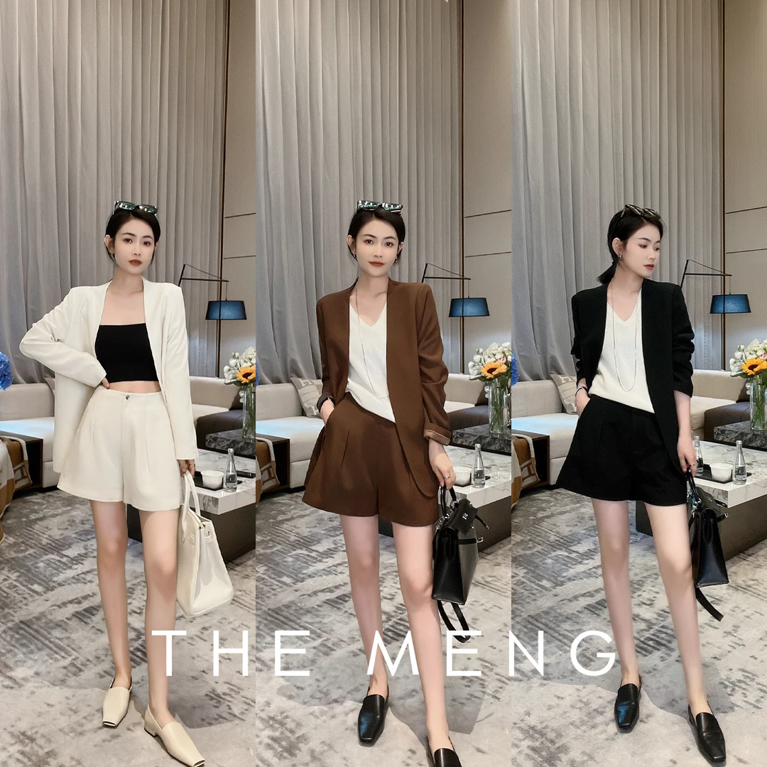 THE MENG【及简】轻奢醋酸气质极简高级设计师无领定制西装#WH3159