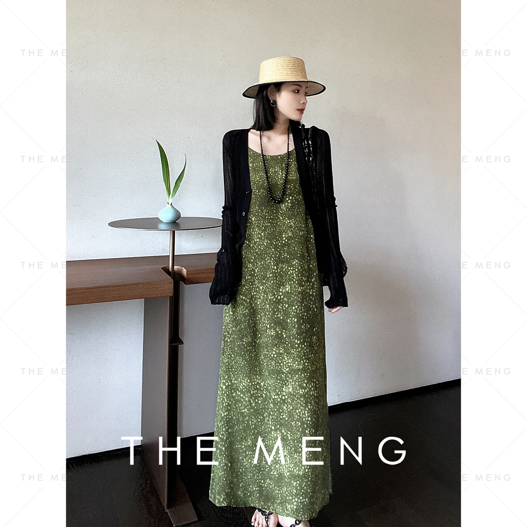 THE MENG【添香】气质显瘦设计师款长款吊带连衣裙#M242G201
