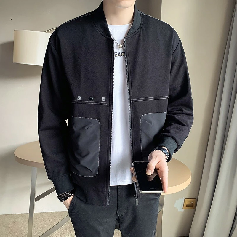 2022秋装新款男士短款立领夹克外套韩版帅气百搭衣服 JK8881