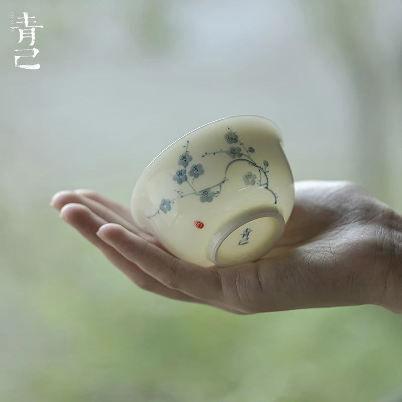 青己-玉瓷-梅花-君吟茶杯