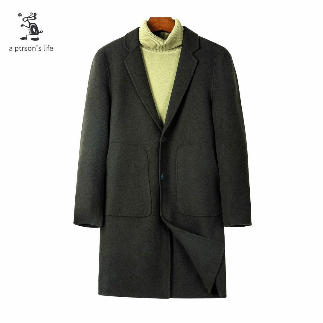 a ptrsons’s life/一个人的生活双面羊毛休闲长款大衣18DY7275