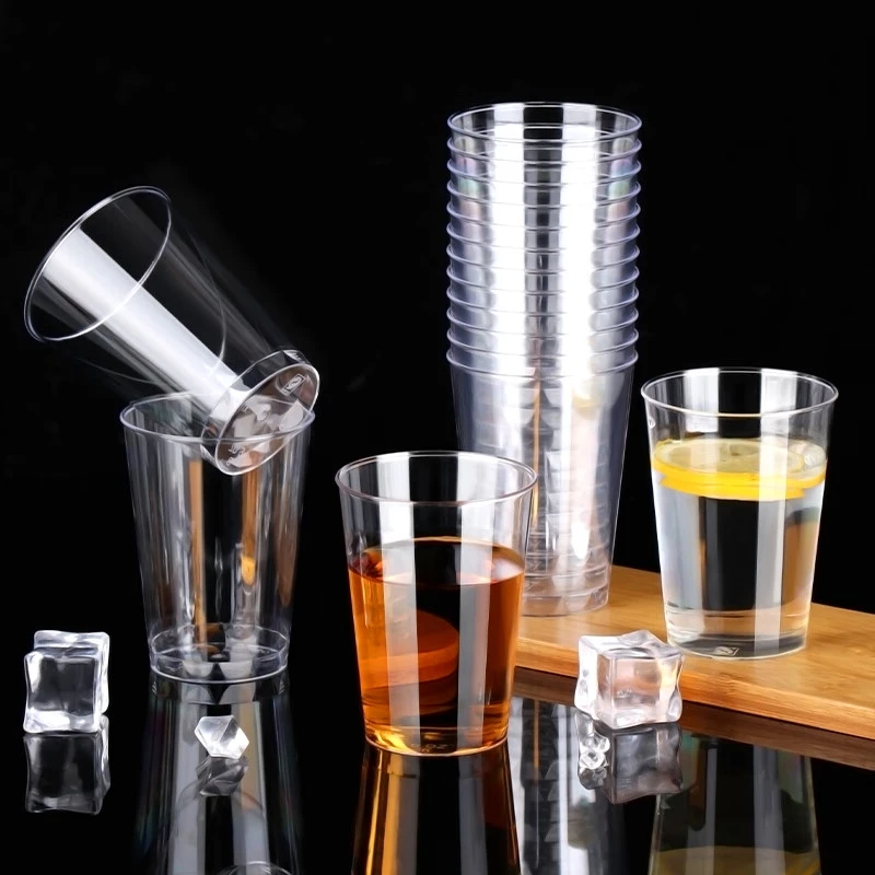 【硬质加厚】一次性加厚航空杯花纹硬塑料茶水杯家用耐高温商用家用