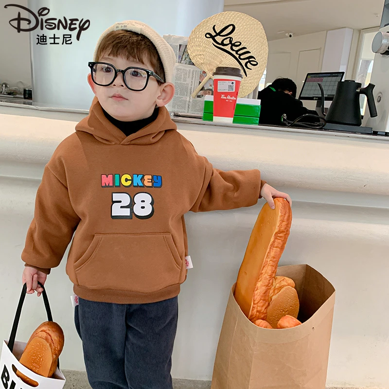 Disney迪士尼儿童冬装加绒连帽卫衣宝宝洋气男女童衣服XOW4ZE158