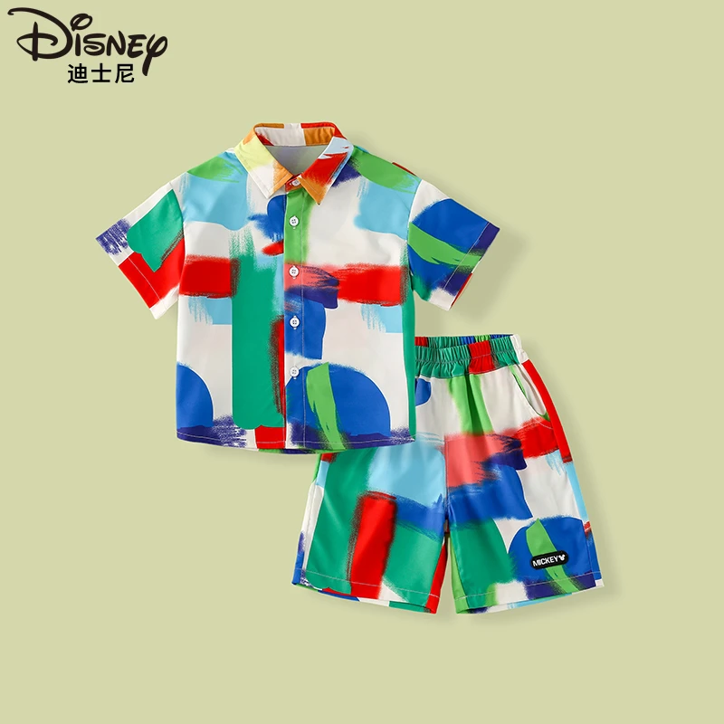 Disney/迪士尼儿童套装夏季新款洋气宝宝短袖衬衫两件套XOE2ZZ281
