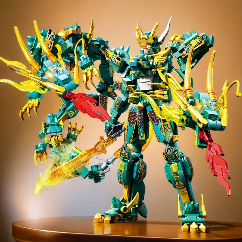 2024新款青龙机甲积木积木拼装8一16岁男孩儿童益智玩具生日礼物