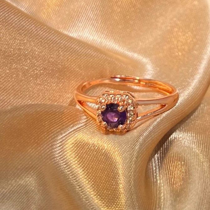 【符老板w】c607-紫水晶方戒-合金