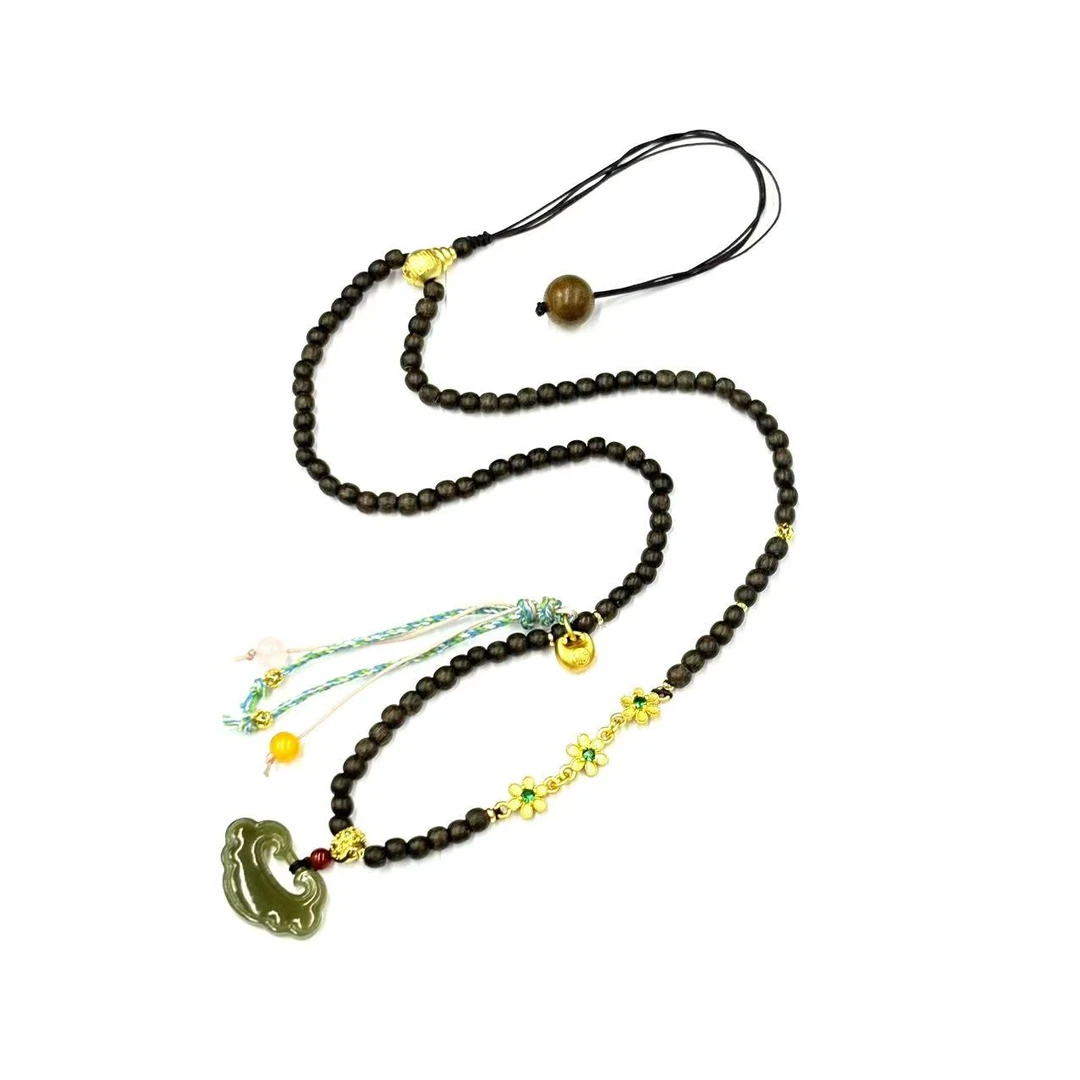 【符老板w】y2514-国风气质款和田玉如意DIY项链-赠礼盒