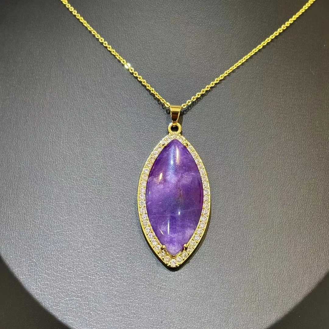 【符老板】y2215-紫俱来玛瑙吊坠-多样性只发一件-赠礼盒-赠链-合金