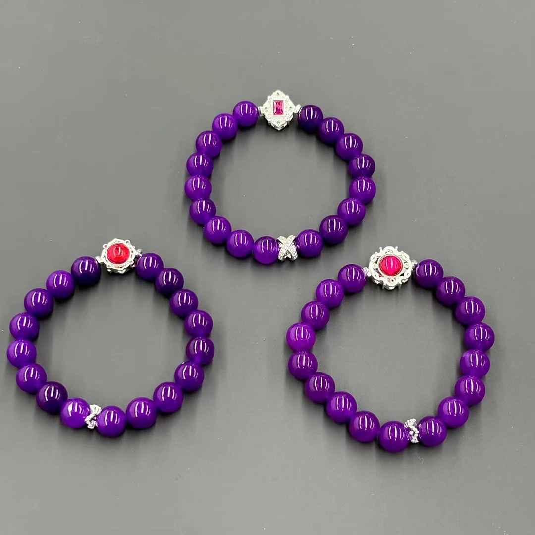 【符老板】s1201-国风设计款紫俱来玛瑙手串-赠礼盒-多样性只发一件