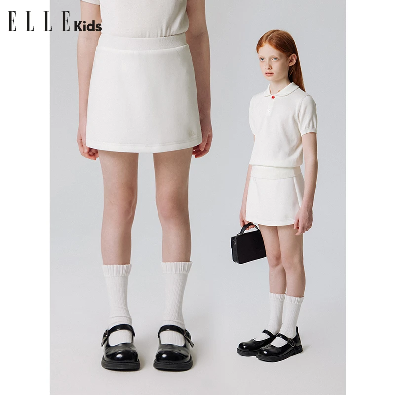 ELLE KIDS女童夏季时尚百搭休闲修身裤型安全裙裤里衬A字半裙