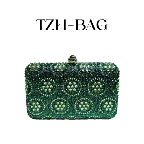 【七星满钻】绿色手提宴会气质手拿包名媛女晚宴包大气高贵优雅斜挎