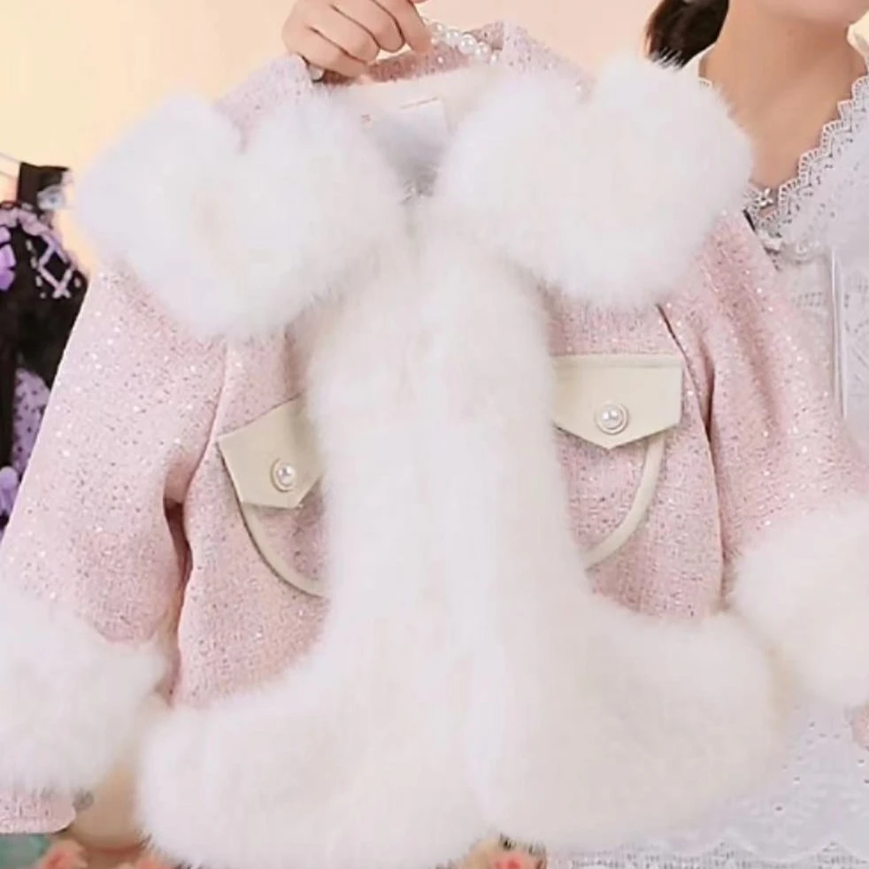 【白富美冬季精致草草】冬季女童加厚外套冬款童装