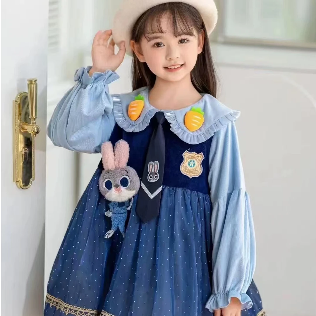 D914-1满天星【胡萝卜兔子洛丽塔】加绒洛丽塔新款女童公主裙