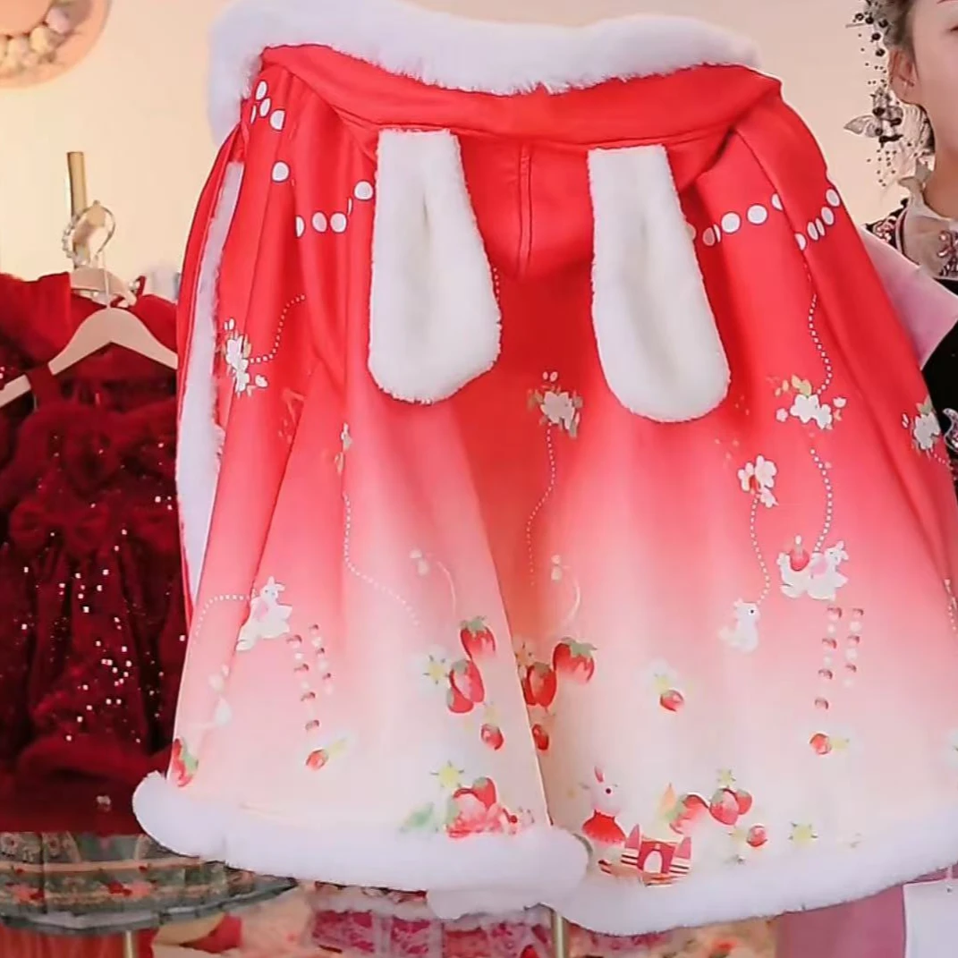 【长相思斗篷】R501女童新款公主裙女宝连帽加绒加厚