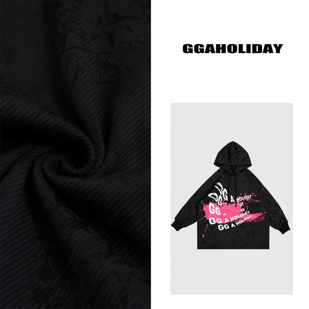 2024轻奢高级感早秋新款美式街头时尚印花字母加绒卫衣 144102